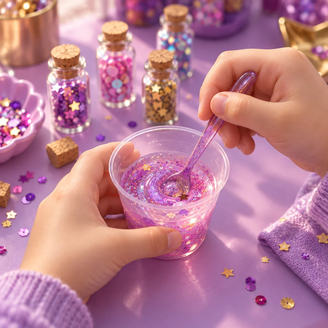 Mix: Add colour, shimmer and tiny details.